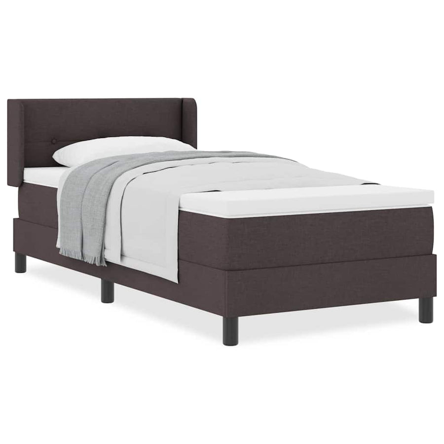 Boxspring bed Donkerbruin 100 x 200 cm Stof en Foam