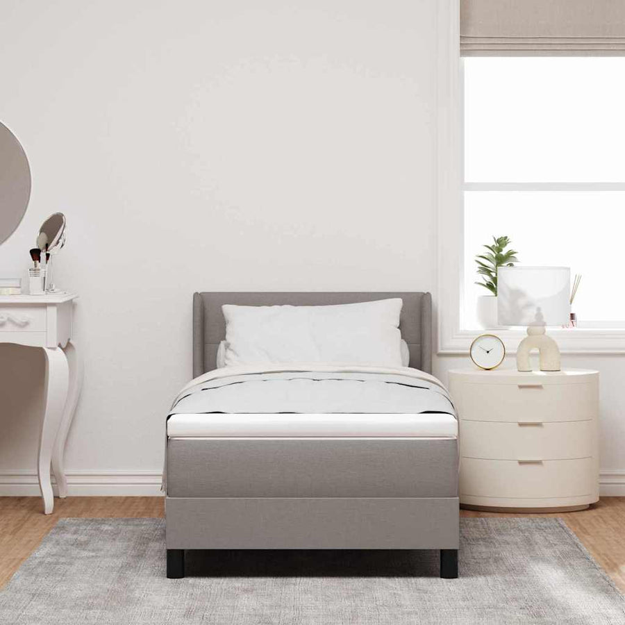 Boxspringbed met hoofdeinde Taupe 200 x 100 cm Stof