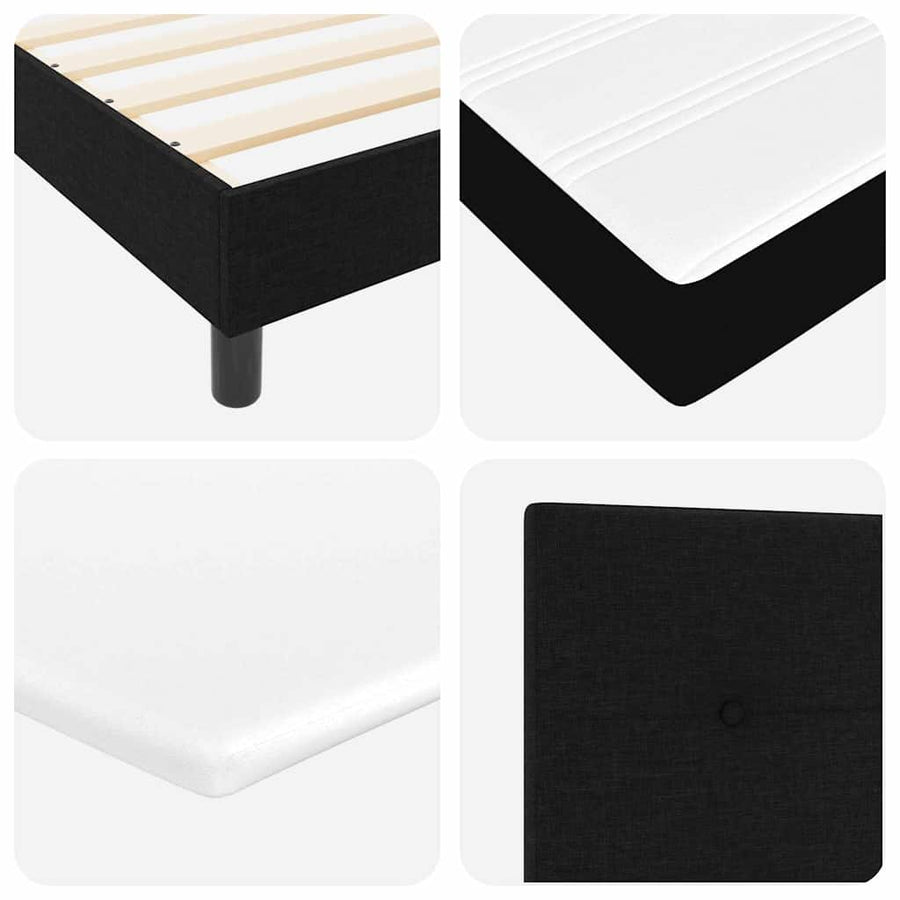 Boxspring bed met hoofdeinde Zwart 160 x 200 cm Stof en Foam