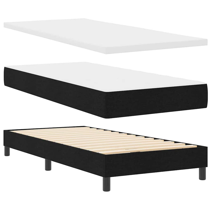Boxspring bed met hoofdeinde Zwart 160 x 200 cm Stof en Foam