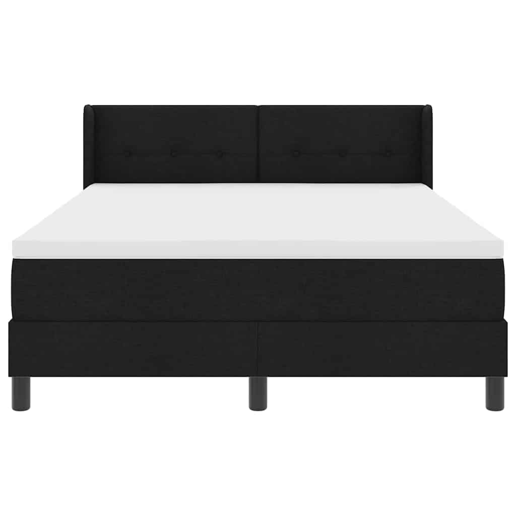 Boxspring bed met hoofdeinde Zwart 160 x 200 cm Stof en Foam