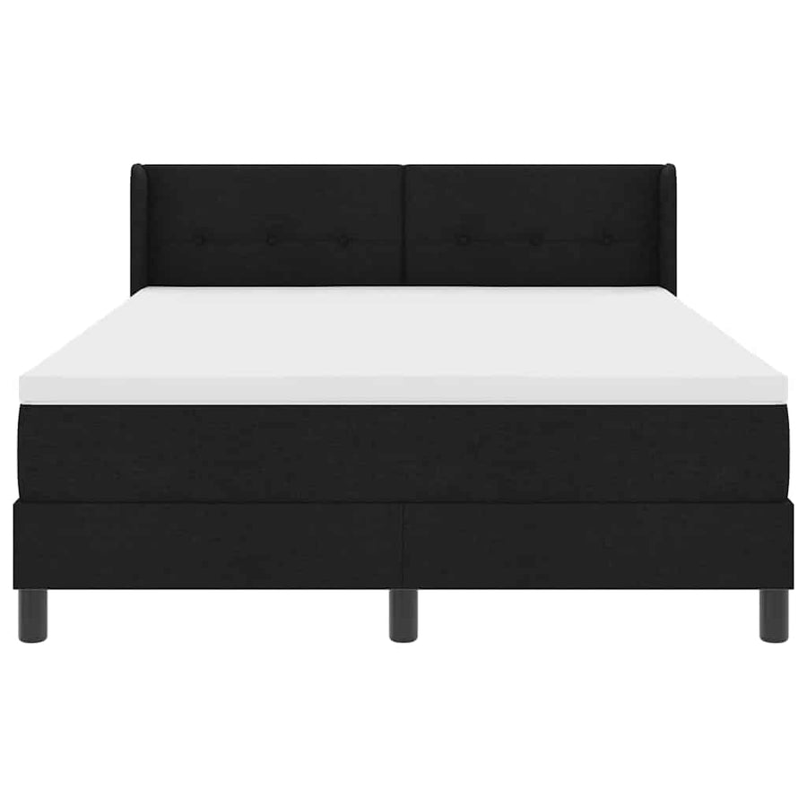 Boxspring bed met hoofdeinde Zwart 160 x 200 cm Stof en Foam