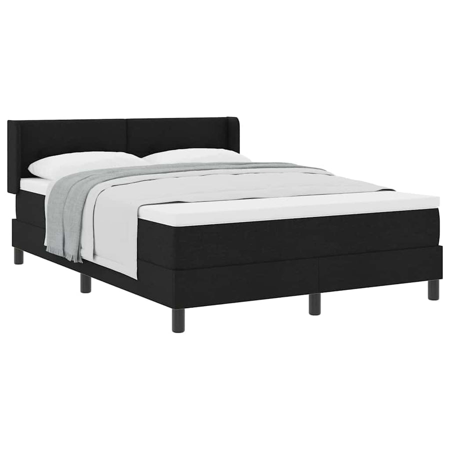 Boxspring bed met hoofdeinde Zwart 160 x 200 cm Stof en Foam