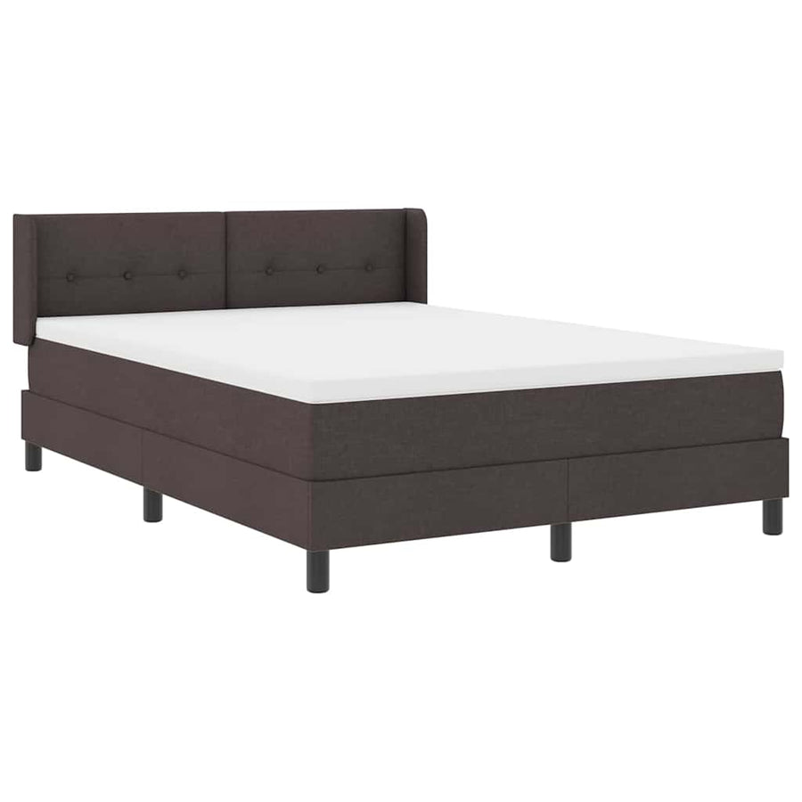 Boxspring bed Donkerbruin 160 x 200 cm Stof en Hout