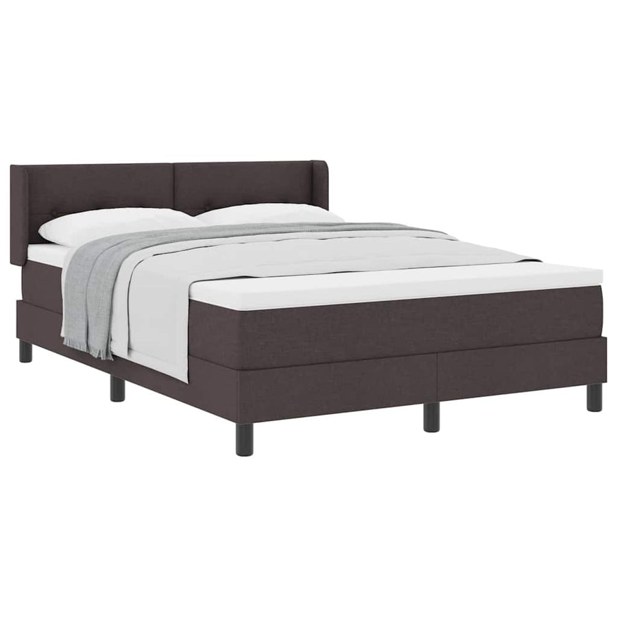 Boxspring bed Donkerbruin 160 x 200 cm Stof en Hout