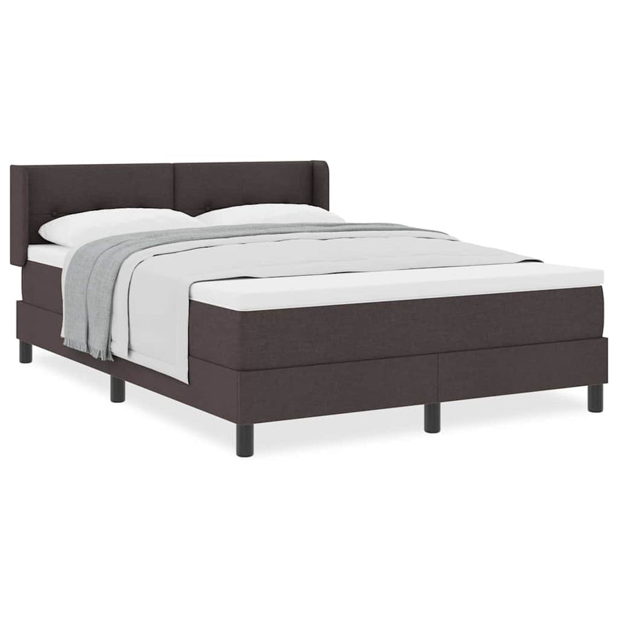 Boxspring bed Donkerbruin 160 x 200 cm Stof en Hout