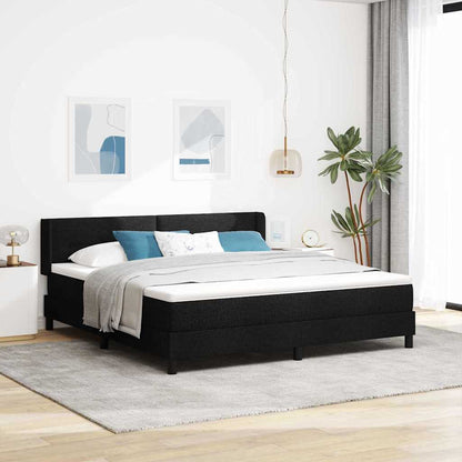 Boxspring bed met hoofdeinde Zwart 180 x 200 cm Stof en Foam