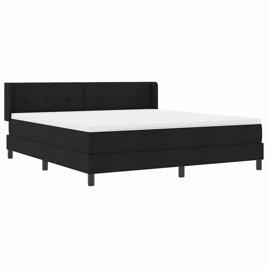 Boxspring bed met hoofdeinde Zwart 180 x 200 cm Stof en Foam