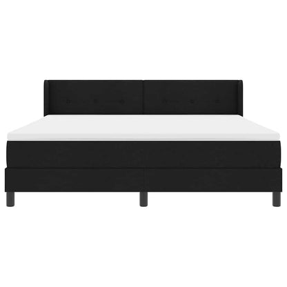 Boxspring bed met hoofdeinde Zwart 180 x 200 cm Stof en Foam