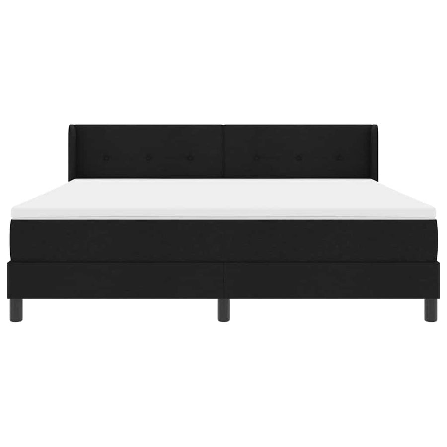 Boxspring bed met hoofdeinde Zwart 180 x 200 cm Stof en Foam