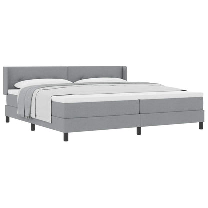 Boxspringbed met hoofdeinde Lichtgrijs 200 x 200 cm Stof