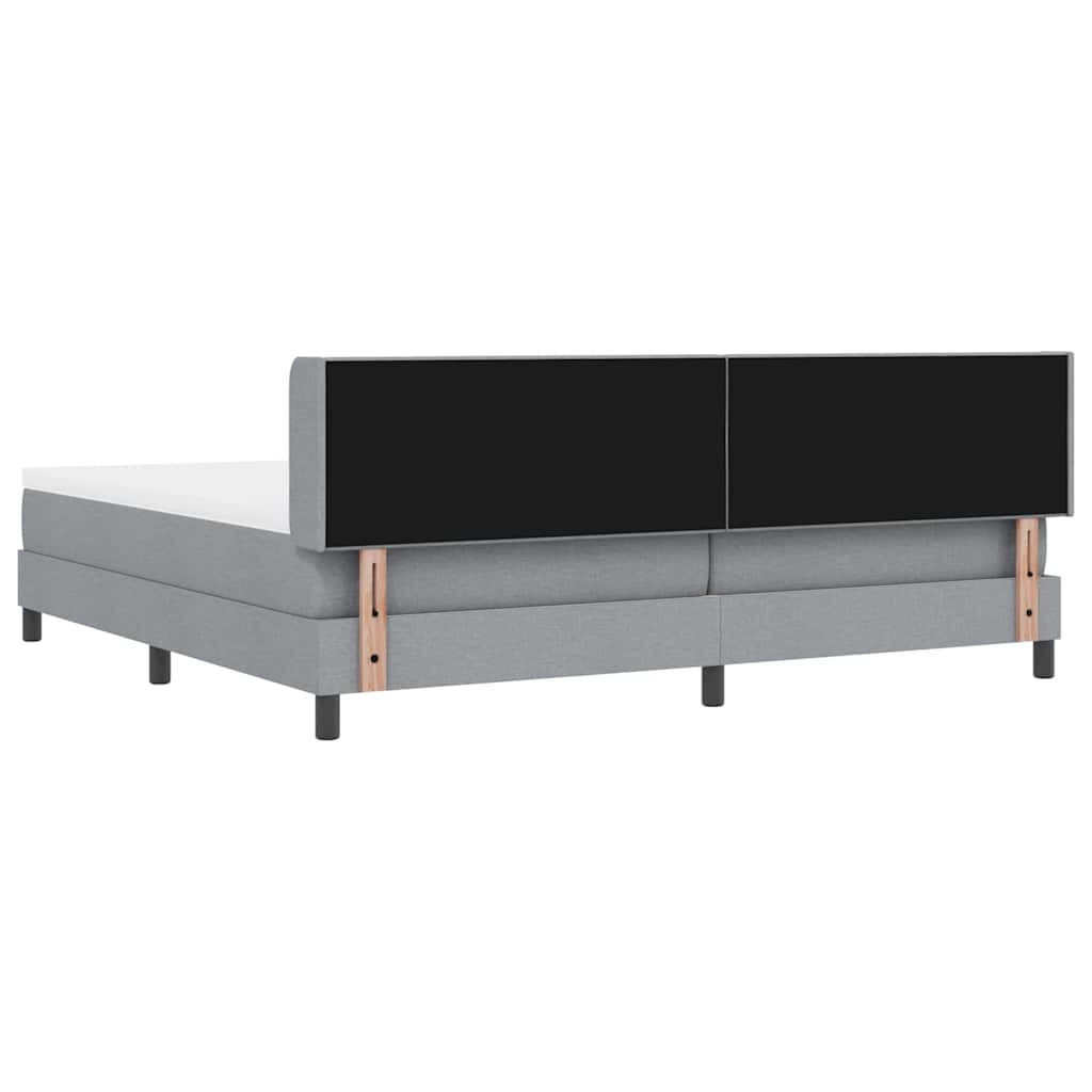 Boxspringbed met hoofdeinde Lichtgrijs 200 x 200 cm Stof