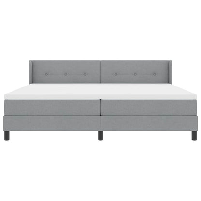 Boxspringbed met hoofdeinde Lichtgrijs 200 x 200 cm Stof