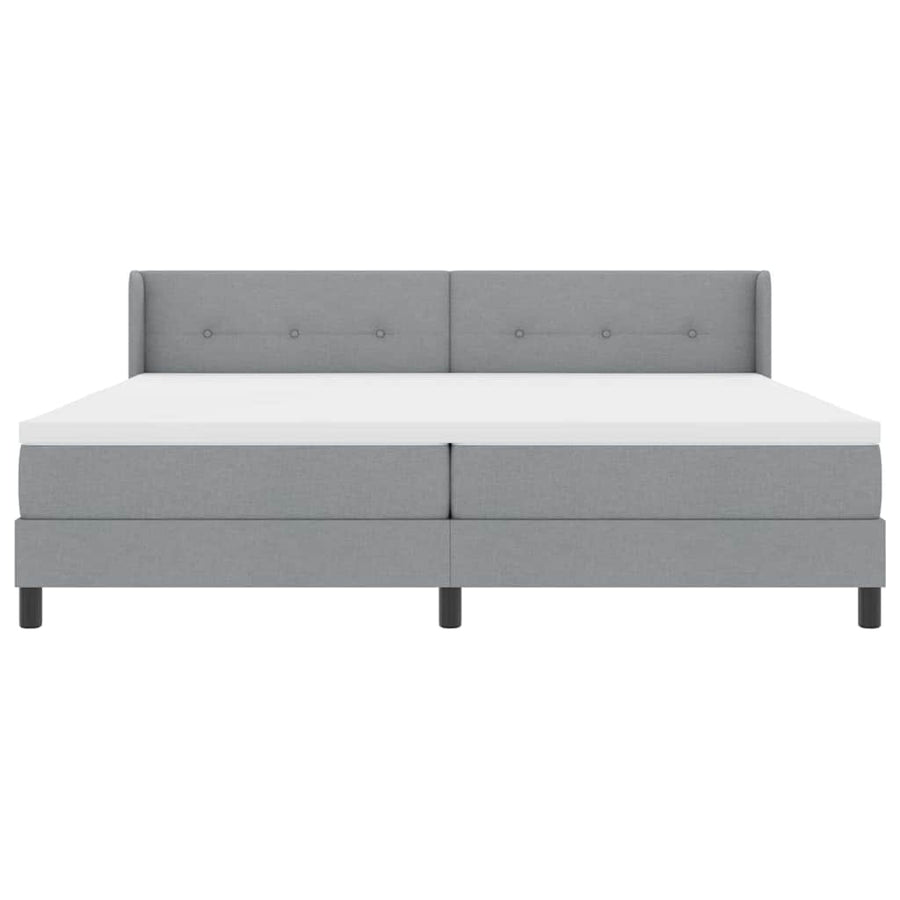 Boxspringbed met hoofdeinde Lichtgrijs 200 x 200 cm Stof