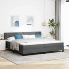 Boxspringbed 200x200 cm donkergrijs met hoofdeinde