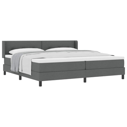 Boxspringbed met hoofdeinde Donkergrijs 200 x 200 cm Stof