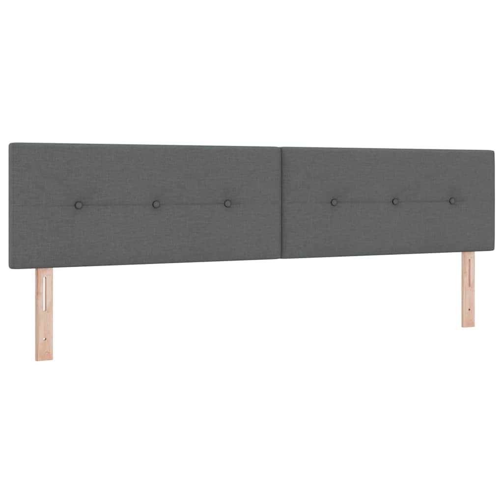 Boxspringbed met hoofdeinde Donkergrijs 200 x 200 cm Stof