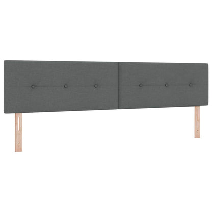 Boxspringbed met hoofdeinde Donkergrijs 200 x 200 cm Stof