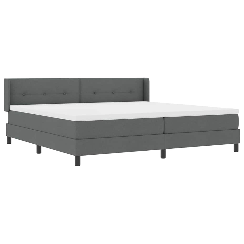 Boxspringbed met hoofdeinde Donkergrijs 200 x 200 cm Stof