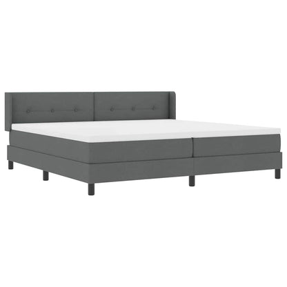 Boxspringbed met hoofdeinde Donkergrijs 200 x 200 cm Stof