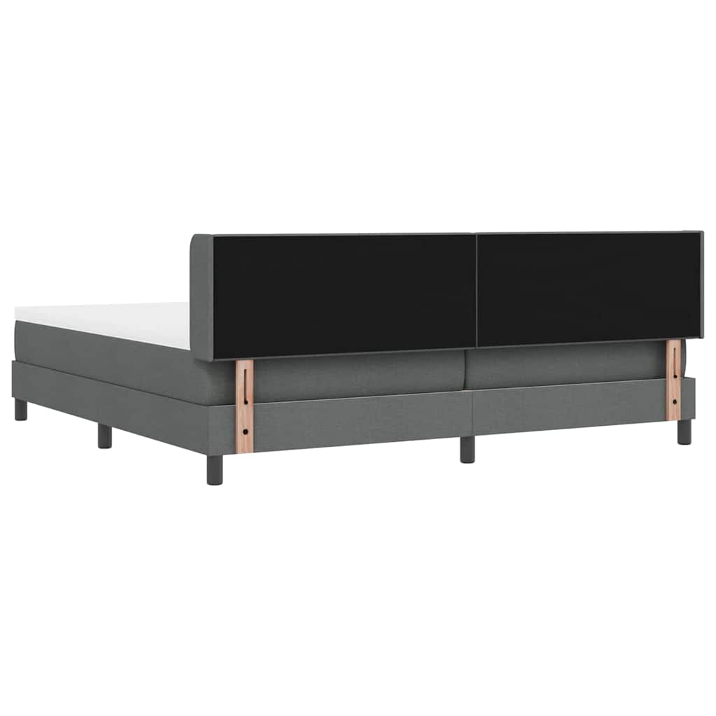 Boxspringbed met hoofdeinde Donkergrijs 200 x 200 cm Stof