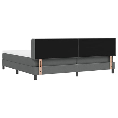 Boxspringbed met hoofdeinde Donkergrijs 200 x 200 cm Stof