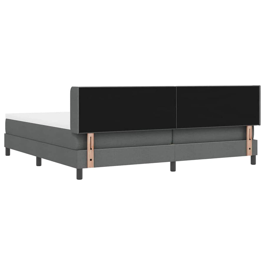 Boxspringbed met hoofdeinde Donkergrijs 200 x 200 cm Stof