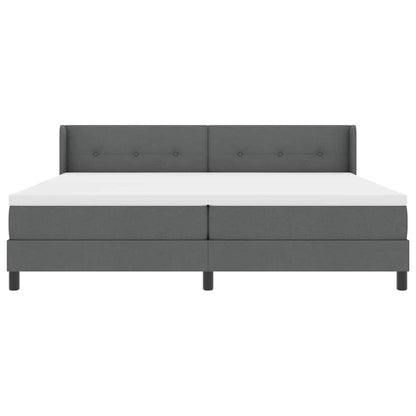 Boxspringbed met hoofdeinde Donkergrijs 200 x 200 cm Stof