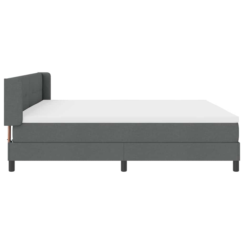 Boxspringbed met hoofdeinde Donkergrijs 200 x 200 cm Stof