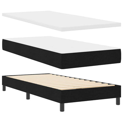 Boxspringbed met hoofdeinde Zwart 200 x 200 cm Stof