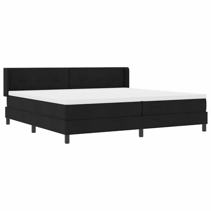 Boxspringbed met hoofdeinde Zwart 200 x 200 cm Stof