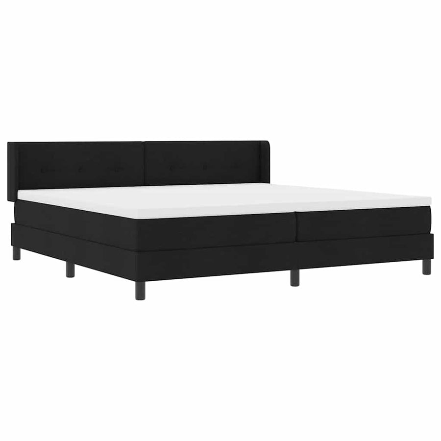 Boxspringbed met hoofdeinde Zwart 200 x 200 cm Stof