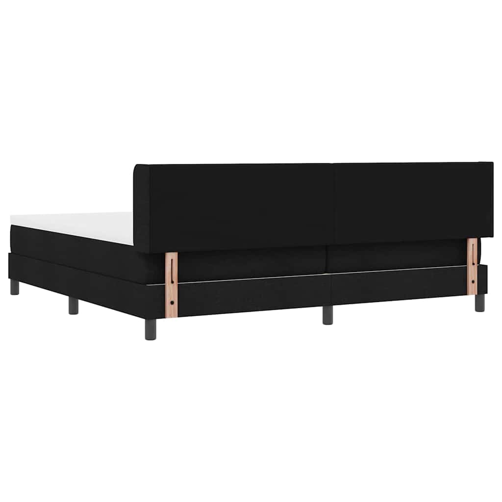 Boxspringbed met hoofdeinde Zwart 200 x 200 cm Stof