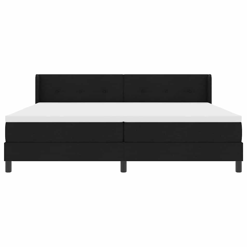 Boxspringbed met hoofdeinde Zwart 200 x 200 cm Stof