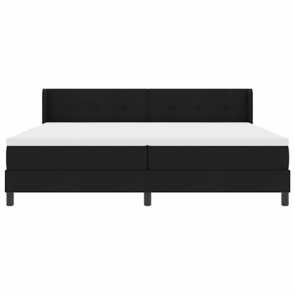 Boxspringbed met hoofdeinde Zwart 200 x 200 cm Stof