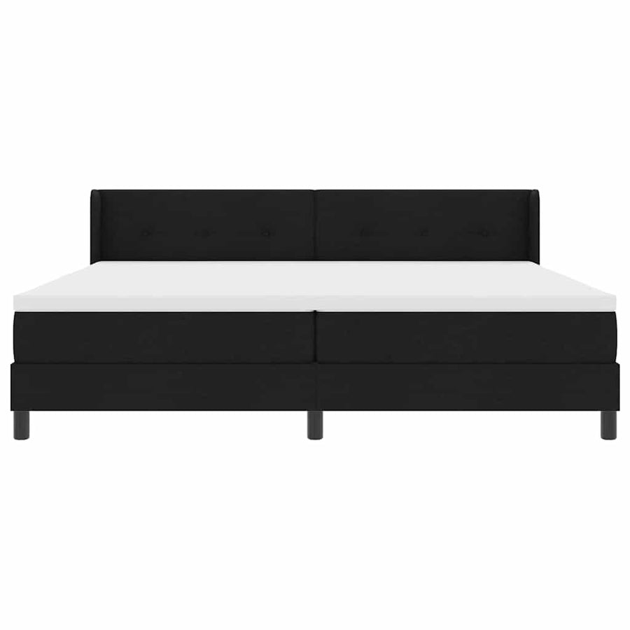 Boxspringbed met hoofdeinde Zwart 200 x 200 cm Stof