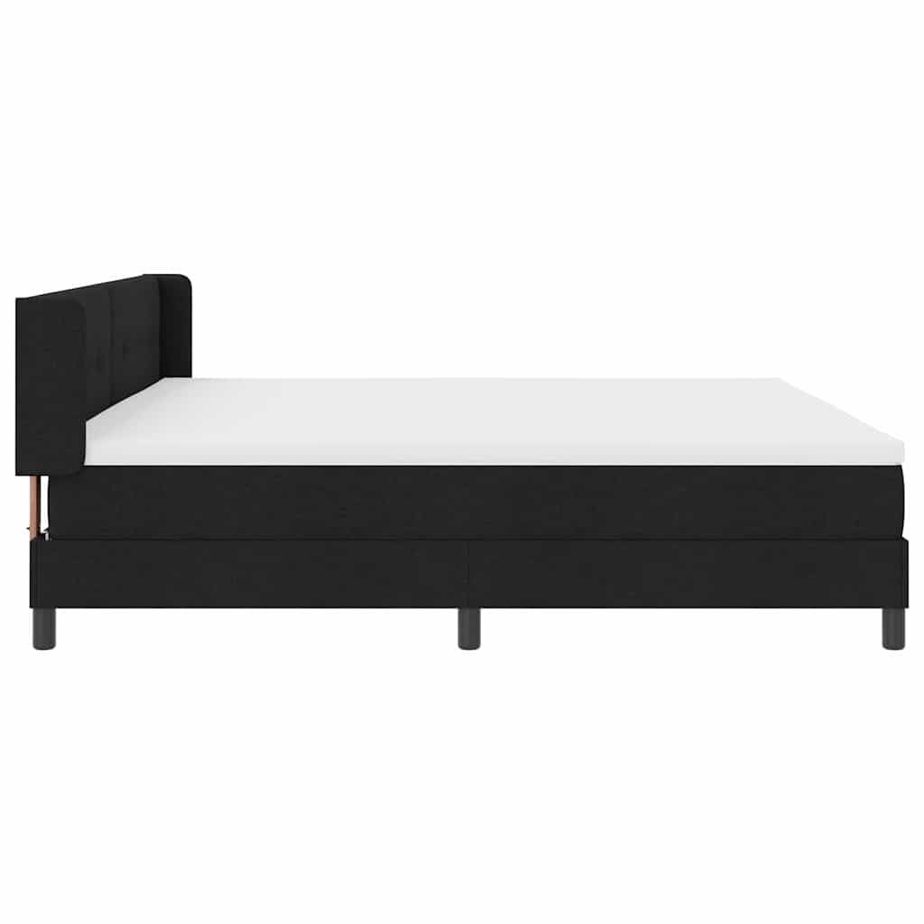 Boxspringbed met hoofdeinde Zwart 200 x 200 cm Stof