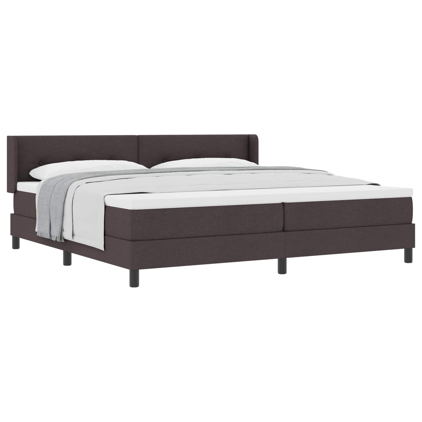 Boxspringbed met hoofdeinde Donkerbruin 200 x 200 cm Stof