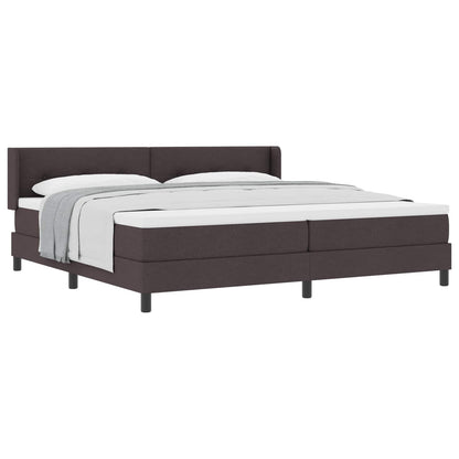 Boxspringbed met hoofdeinde Donkerbruin 200 x 200 cm Stof