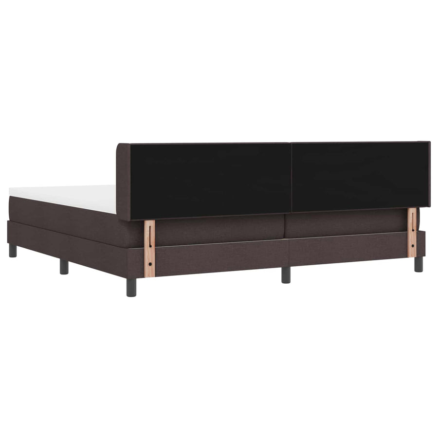 Boxspringbed met hoofdeinde Donkerbruin 200 x 200 cm Stof