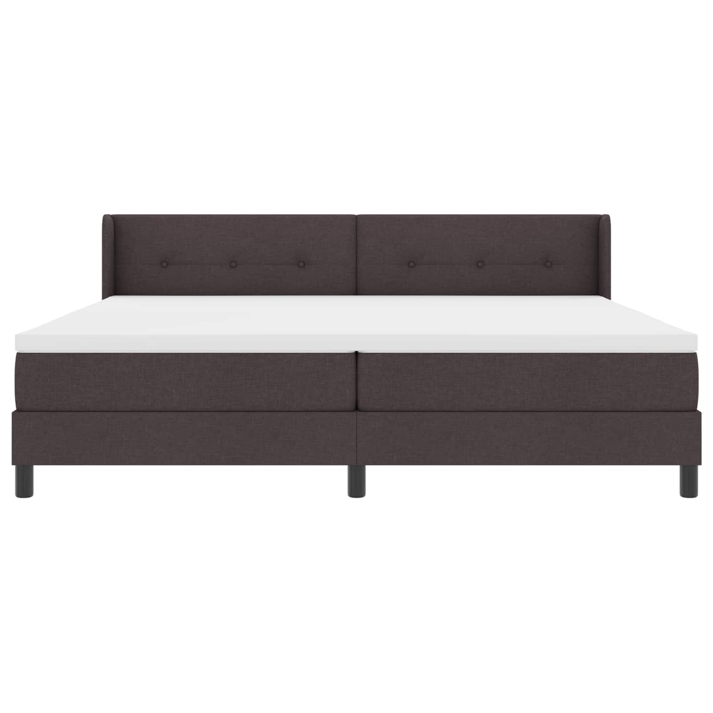 Boxspringbed met hoofdeinde Donkerbruin 200 x 200 cm Stof