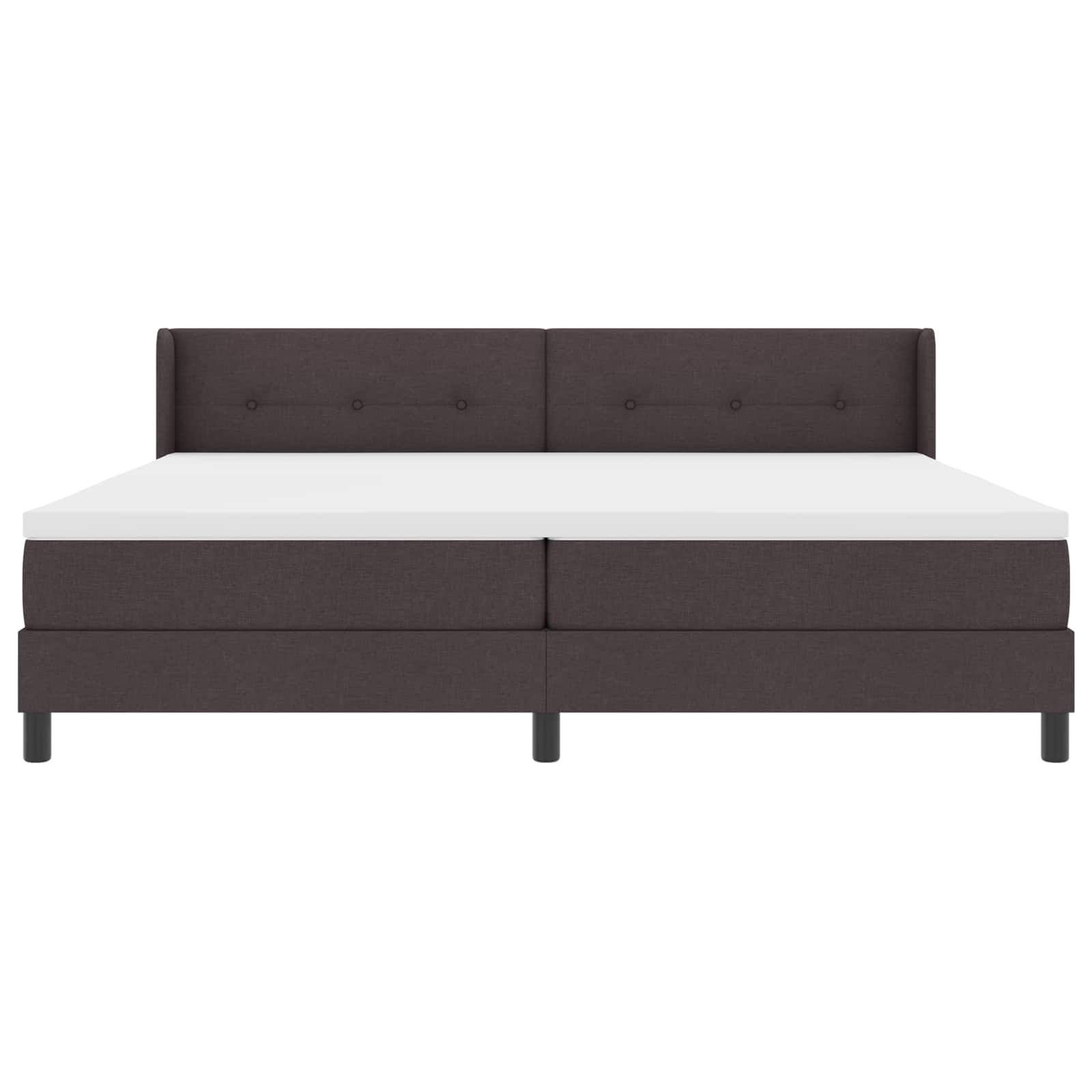 Boxspringbed met hoofdeinde Donkerbruin 200 x 200 cm Stof