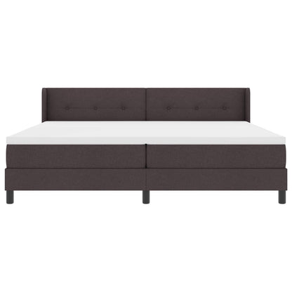 Boxspringbed met hoofdeinde Donkerbruin 200 x 200 cm Stof