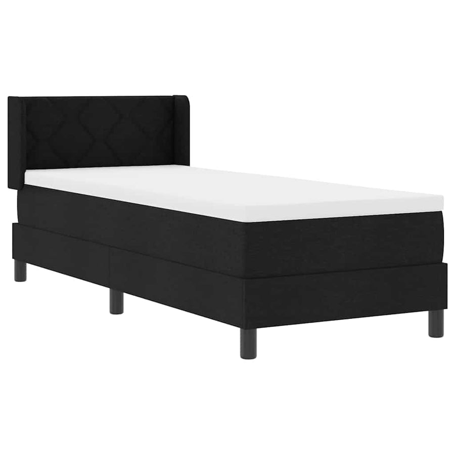 Boxspring bed met hoofdeinde Zwart 80 x 200 cm Stof en Foam