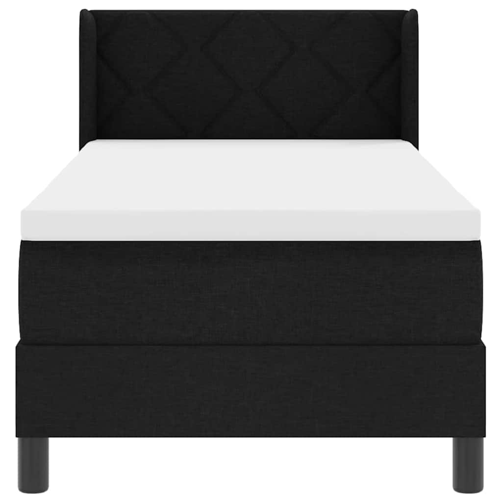 Boxspring bed met hoofdeinde Zwart 80 x 200 cm Stof en Foam