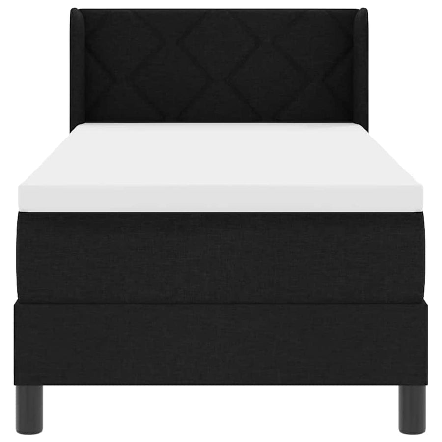 Boxspring bed met hoofdeinde Zwart 80 x 200 cm Stof en Foam