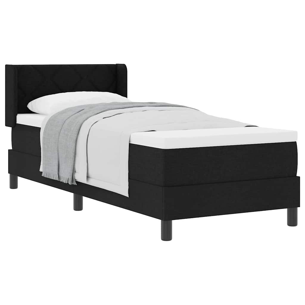 Boxspring bed met hoofdeinde Zwart 80 x 200 cm Stof en Foam