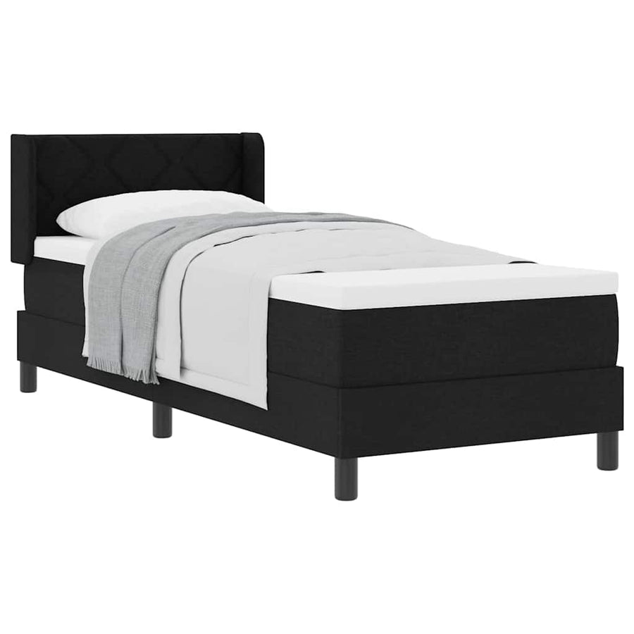 Boxspring bed met hoofdeinde Zwart 80 x 200 cm Stof en Foam