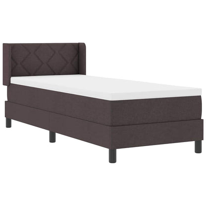 Boxspring bed met kussen Donkerbruin 80 x 200 cm Stof en Foam