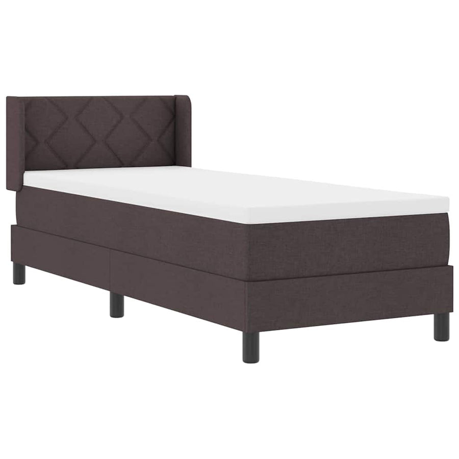 Boxspring bed met kussen Donkerbruin 80 x 200 cm Stof en Foam